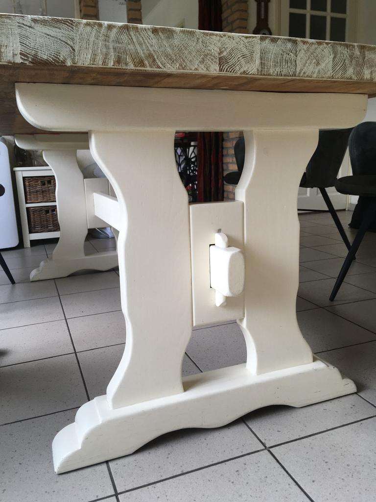 Massief eiken houten tafelpoten onderstel, landelijk design!, Huis en Inrichting, Tafelonderdelen, Ophalen, Tafelpoot, Gebruikt