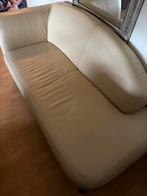 Beige leren chaise lounge bank, Gebruikt, 150 tot 200 cm, Tweepersoons, Ophalen of Verzenden