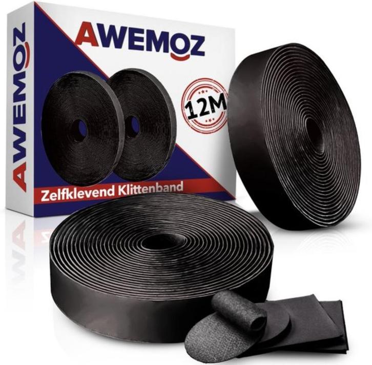 Klittenband Zelfklevend - 2x12 Meter Lang - GRATIS BEZORGD, Hobby en Vrije tijd, Naaien en Fournituren, Nieuw, Lint, Band of Elastiek