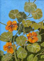 Bloemstilleven oostindische kers, Antiek en Kunst, Kunst | Schilderijen | Klassiek, Ophalen of Verzenden