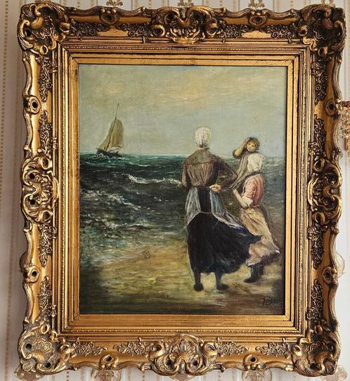 SCHEVENINGEN ANTIEK VISSERVROUWEN  BAROKLIJST gesig J.STEUR, Antiek en Kunst, Kunst | Schilderijen | Klassiek, Ophalen
