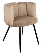 Eetkamerstoel ‘High Five’ | Velvet Beige |, Huis en Inrichting, Stoelen, Japandi, Hotel Chique, Mordern, Overige kleuren, Verzenden