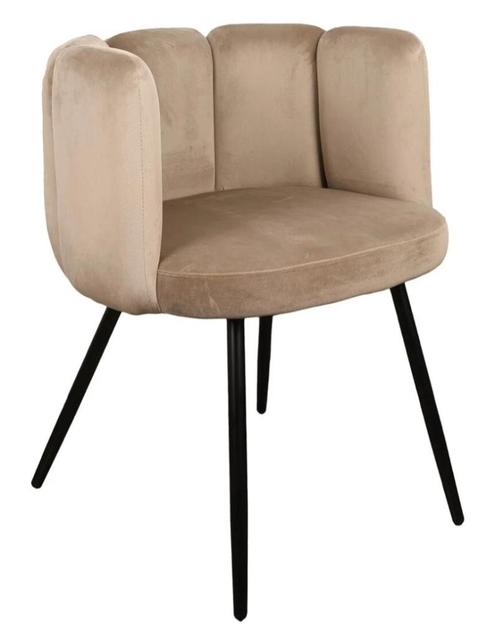 Eetkamerstoel ‘High Five’ | Velvet Beige |, Huis en Inrichting, Stoelen, Nieuw, Vijf, Zes of meer stoelen, Stof, Overige kleuren