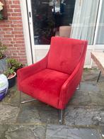 Stoel rood fluweel Natuzzi, Huis en Inrichting, Stoelen, Fluweel, Stof, Zo goed als nieuw, Ophalen