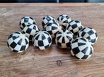 lot 11st vintage tapijt-ballen hoorn been zwart wit art-deco, Ophalen of Verzenden
