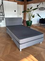 Boxspring bed (twijfelaar) grijs, 120 x 200 cm, Ophalen, Gebruikt, Twijfelaar, 120 cm