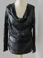 Top 44, zwart met grijs glans, l.m. FEESTKLEDING z.g.a.n., Mezza Luna, Zwart, Maat 42/44 (L), Ophalen of Verzenden