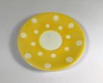 Digoin Sarreguemines gele schotel met witte stippen (4x), Antiek en Kunst, Ophalen of Verzenden
