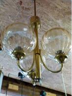 vintage Hollywood Regency hanglamp - lustertje, Ophalen, Gebruikt, 50 tot 75 cm, Glas