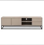 Tv meubel taupe 180cm mangohout, Info@savoireinteriors.com, 150 tot 200 cm, Ophalen of Verzenden, Minder dan 100 cm