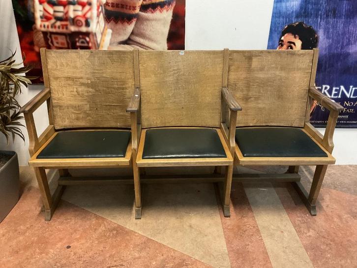 Bioscoopstoelen wachtkamerbank theaterbank # 9492, Antiek en Kunst, Antiek | Meubels | Stoelen en Banken, Ophalen