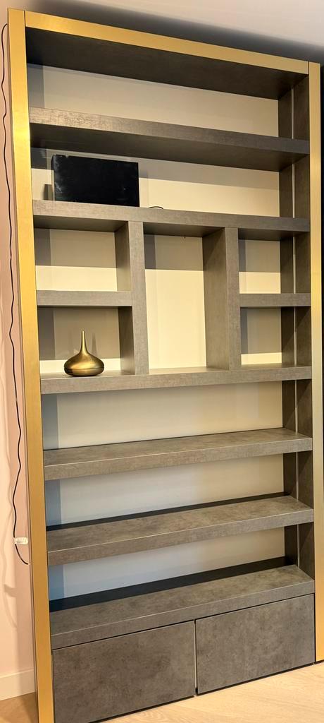 Maatwerk Wandkast / Boekenkast met LED Verlichting, Huis en Inrichting, Kasten | Boekenkasten, Zo goed als nieuw, 100 tot 150 cm