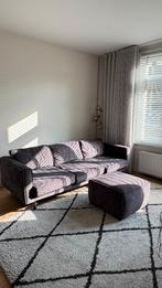 Bank velvet grijs incl. hocker (235 cm), Huis en Inrichting, Ophalen, Gebruikt, Driepersoons, 75 tot 100 cm