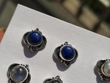 Vanoli 925 zilver oorbellen / oorknopjes met lapislazuli beschikbaar voor biedingen