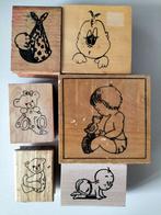 Babystempels - Set van 6 Leuke Motieven, Ophalen, Gebruikt, Houten stempel