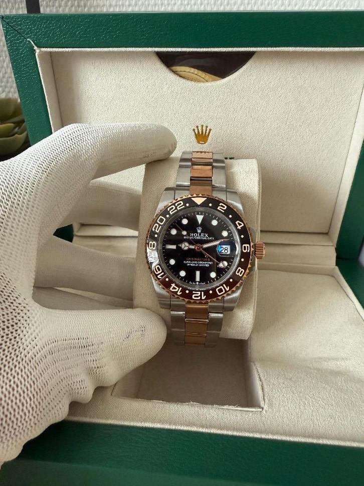 Rolex GMT Master II Rootbeer Twotone 40MM, Sieraden, Tassen en Uiterlijk, Horloges | Heren, Nieuw, Polshorloge, Rolex, Staal, Staal