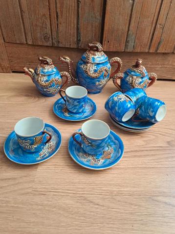 Satsuma Servies met Draken en Gouden Accenten beschikbaar voor biedingen
