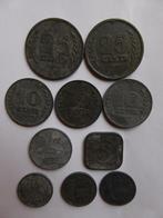 Nederland serie van 10 zinken munten 1941-1943, Ophalen of Verzenden, Koningin Wilhelmina, Overige waardes, Setje