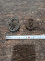 Oude hangsloten set hangslot vintage oldschool antiek, Antiek en Kunst, Ophalen of Verzenden