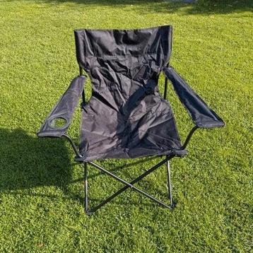 Inklapbare Campingstoel of visstoel - Zwart beschikbaar voor biedingen