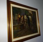 Schilderij geschilderd door: Brandes, Willy. Stadsfontein, Antiek en Kunst, Kunst | Schilderijen | Klassiek, Ophalen of Verzenden