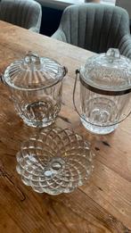 Vintage glazen ijsemmers & Bayel Frankrijk kristal schaaltje, Ophalen of Verzenden, Zo goed als nieuw