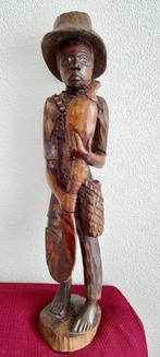 Grote Zware houten Haïtiaanse veldwerker 73 cm, Antiek en Kunst, Verzenden