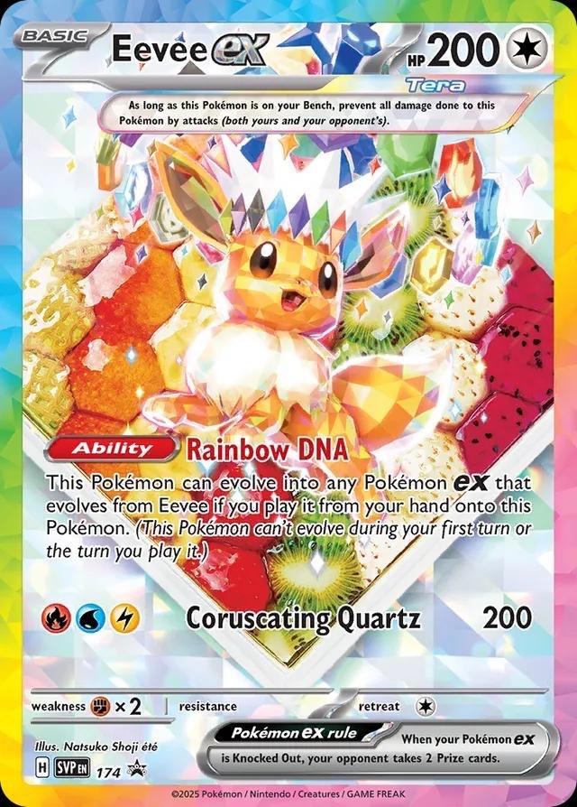 Pokémon - Scarlet & Violet - 174 - Eevee EX Promo, Ophalen of Verzenden, Nieuw, Losse kaart, Foil