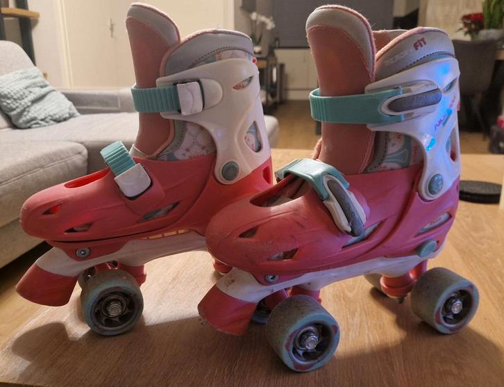 Nijdam junior rolschaatsen - roze - maat 34/37 - verstelbaar, Kinderen en Baby's, Speelgoed | Buiten | Rolschaatsen, Gebruikt
