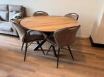 Ronde Eetkamertafel 130cm diameter, Ophalen, 100 tot 150 cm, Nieuw, Vier personen