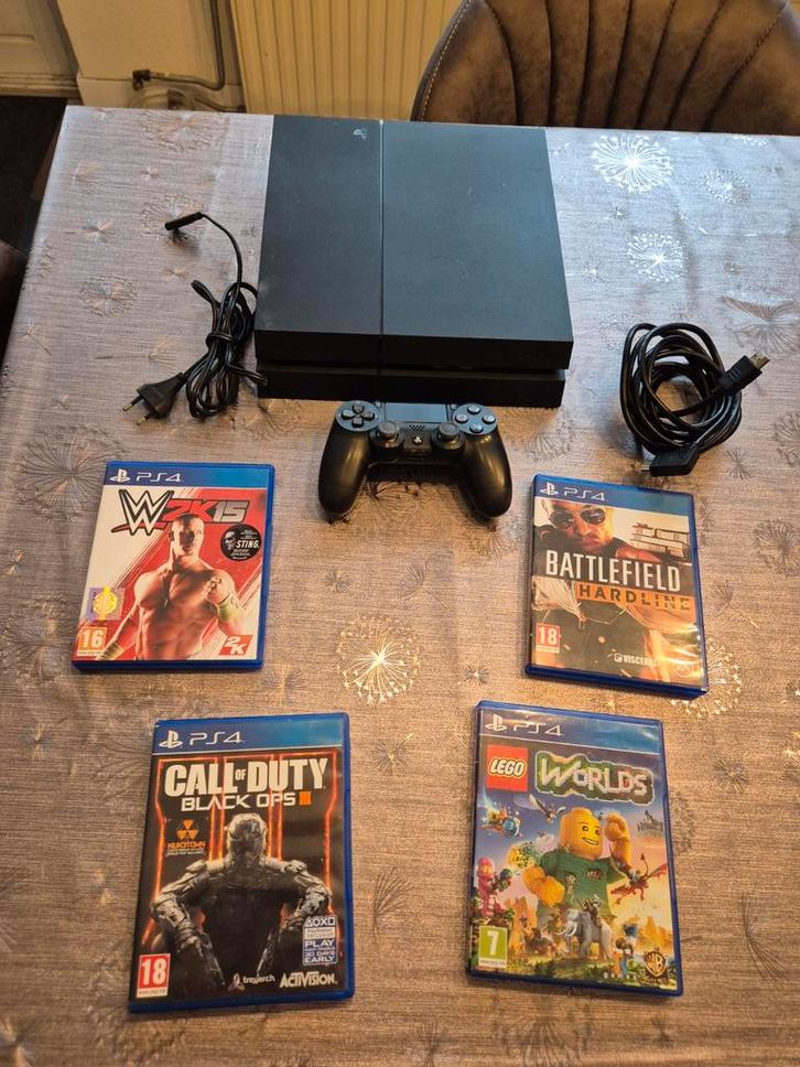 PlayStation 4 met games! En controller, Spelcomputers en Games, Spelcomputers | Sony PlayStation 4, Gebruikt, Original, 500 GB