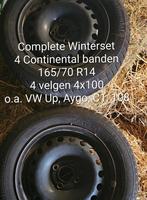 Winterbanden 165/70 R14 4x100 Continental TS800 VW Up Aygo C, Auto-onderdelen, Banden en Velgen, Ophalen, 14 inch, Gebruikt, Banden en Velgen