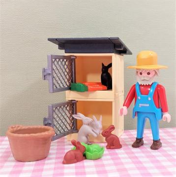 Playmobil 4491 konijnenhok boer konijnen - boerderij set beschikbaar voor biedingen