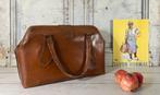 Vintage Franse dokterstas weekendtas bruin leder, Sieraden, Tassen en Uiterlijk, Tassen | Reistassen en Weekendtassen, 40 tot 60 cm