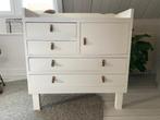 Commode Vintage met leren greepjes, Ophalen, Gebruikt, 75 tot 100 cm, Voetruimte