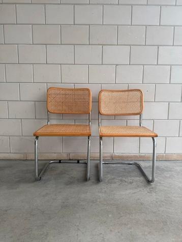 Vintage Thonet Marcel Breuer Cesca stoelen buisframe rotan beschikbaar voor biedingen