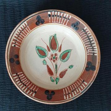 Vintage ca. 1950's Roemeense wandbord, handbeschilderd beschikbaar voor biedingen