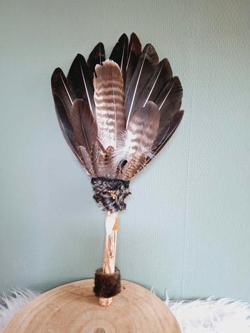 Smudge Veer Waaier, feather fan buizerd valk, sjamanisme beschikbaar voor biedingen