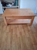 Houten Salontafel met Opbergplank, Huis en Inrichting, Tafels | Salontafels, Ophalen, Gebruikt, Landelijk, Minder dan 50 cm