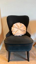 Zwarte fauteuil stoel, velvet, Huis en Inrichting, Ophalen, Minder dan 75 cm, Zo goed als nieuw, Stof