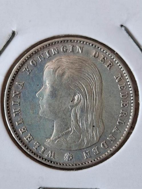 25 Cent (Kwartje) 1897 in een nog mooie kwaliteit., Postzegels en Munten, Munten | Nederland, Losse munt, 25 cent, Koningin Wilhelmina