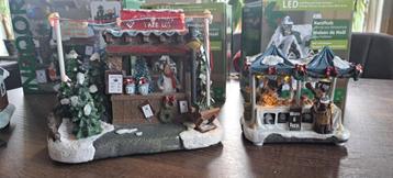 kerstdorp 2 marktkraampjes verlicht beschikbaar voor biedingen