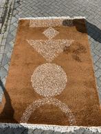 Modern bruin vloerkleed met patroon – (met lichte vlek), Ophalen, 100 tot 150 cm, Wit, 200 cm of meer