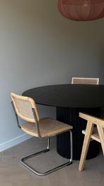 Zwarte ronde eettafel, Huis en Inrichting, Ophalen, Gebruikt, Rond, Vier personen