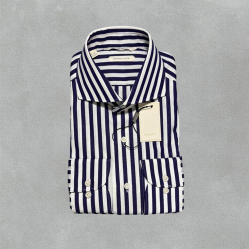 Donkerblauw Gestreept Suitsupply Overhemd – 39 - Nieuw, Kleding | Heren, Overhemden, Nieuw, Halswijdte 39/40 (M), Blauw, Verzenden