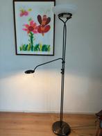 Vloerlamp met leeslamp en sfeerlicht - Koperkleurig, Ophalen, Gebruikt, Metaal, 150 tot 200 cm