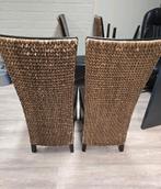 sky leer stoelen met gevlochten achterkant 6 stuks, Ophalen, Gebruikt