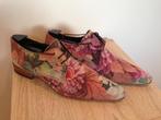 herenschoenen 42  leder bordeaux bloemen print apart De scho, Ophalen, Overige kleuren, Nieuw, Veterschoenen