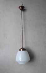 Schoollamp Art Deco met pendel, Huis en Inrichting, Lampen | Hanglampen, Gebruikt, Ophalen of Verzenden, Glas, 75 cm of meer