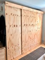 Kledingkast houten schuifdeuren, Huis en Inrichting, Kasten | Kledingkasten, Ophalen, Gebruikt, 200 cm of meer, Met hangruimte
